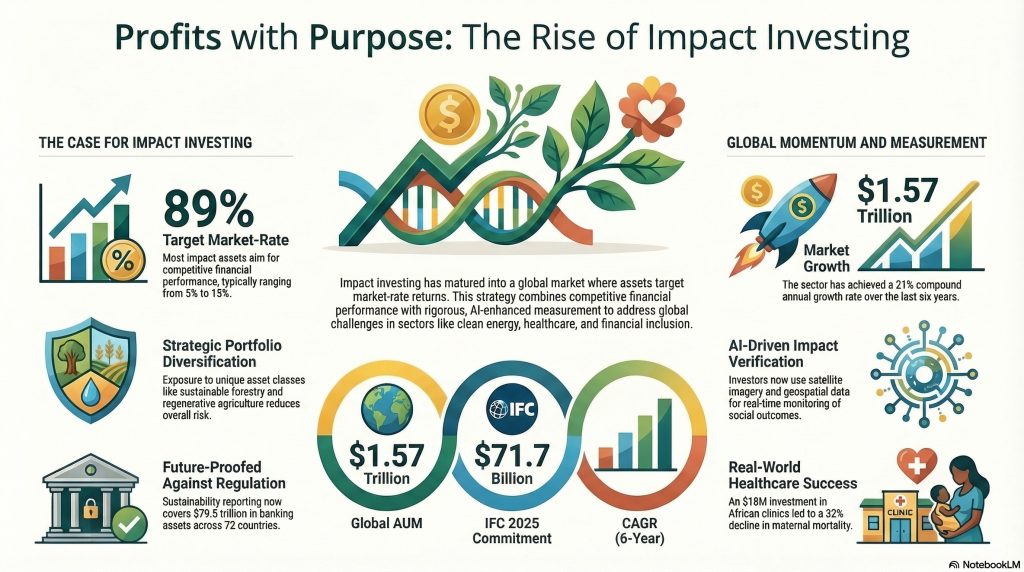benefits of impact investing infographic