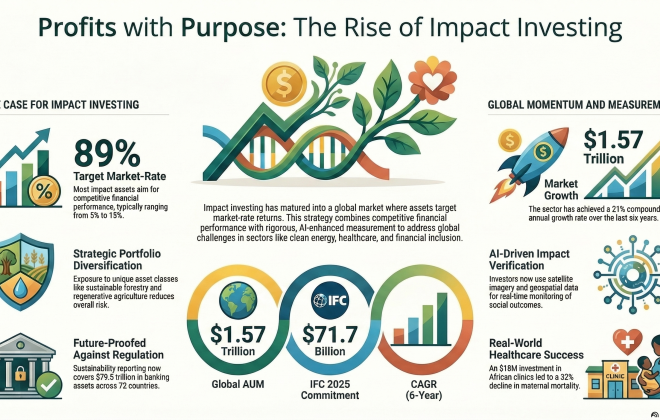 benefits of impact investing infographic