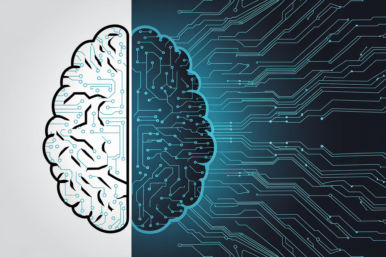 AI vs machine learning comparison illustration